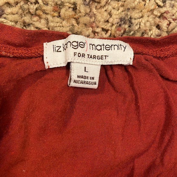 Liz Lange for Target maternity 3/4 sleeve burnt orange top size L - Picture 2 of 2